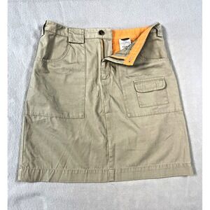 Eddie Bauer Khaki Skirt Women's 10 Knee Length A-Line Cotton Twill  Pockets